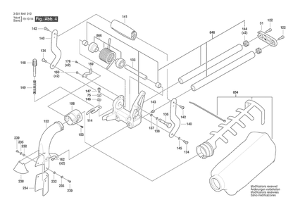 Section 4 Diagram and Parts List for 3601M41010  Bosch Miter Saw