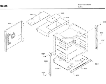 Frame Diagram and Parts List for HBL8461UC 02 Bosch Wall Oven