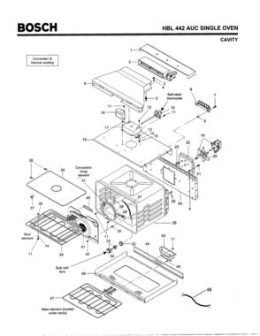 02 - CAVITY Diagram and Parts List for HBL442AUC(FD8202-)  Bosch Wall Oven