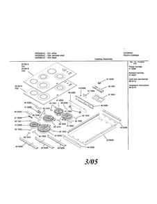 Electric, Cooktop Diagram and Parts List for NES935UC 01 Bosch Cooktop