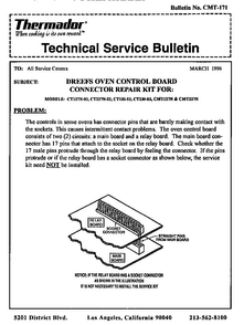 Technical Service Bulletin Diagram and Parts List for CT127NS  Thermador Range