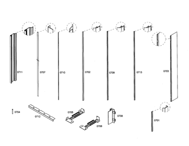 Profile Stripe Diagram and Parts List for T36IT70NNP 04 Thermador Refrigerator