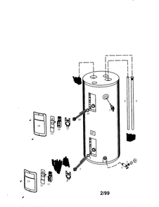 Energy Efficient 40 Gallon Short Diagram and Parts List for 153324291  Kenmore Water Heater