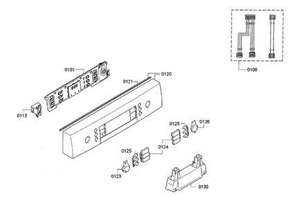 Control Panel Diagram and Parts List for SPE5ES55UC 19 Bosch Dishwasher