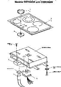 Section 3 Diagram and Parts List for CER30QW  Thermador Cooktop
