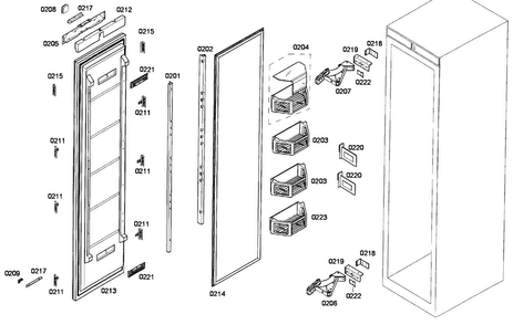 Door Assy Diagram and Parts List for T24IR70NSP 35 Thermador Refrigerator