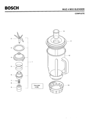 01 - COMPLETE Diagram and Parts List for MUZ4MX2  Bosch Mixer