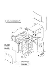 Tank Assembly Diagram and Parts List for SHX46B05UC 14 Bosch Dishwasher