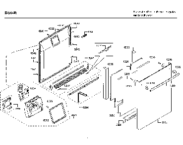 Door Diagram and Parts List for SHX88PW55N 01 Bosch Dishwasher