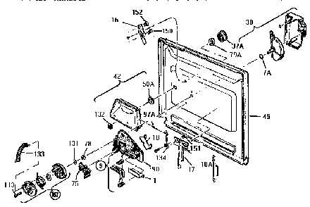 Door Diagram and Parts List for WSK2300  Thermador Dishwasher