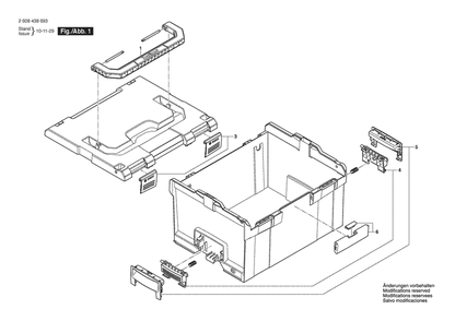 Section 1 Diagram and Parts List for 2608438693  Bosch Tool Stand & Cart