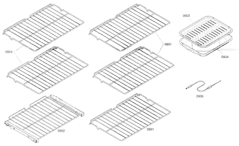 Shelfs Diagram and Parts List for MED302EB01  Thermador Wall Oven