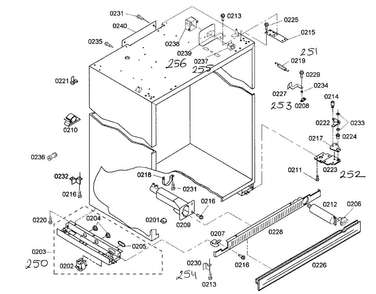 Cabinet Parts Diagram and Parts List for KBUDT4875E 01 Thermador Refrigerator