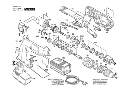 Section 1 Diagram and Parts List for 06019377A3  Bosch Impact Driver