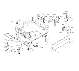 Base Diagram and Parts List for SHE3AR55UC 11 Bosch Dishwasher