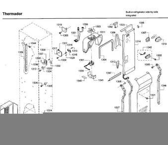 Fan Asy Diagram and Parts List for T42BD820NS 00 Thermador Refrigerator