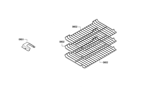 Shelf Assy Diagram and Parts List for HEI7052U 08 Bosch Range