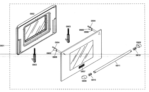 Door Assy Diagram and Parts List for PRG364EDH01  Thermador Range