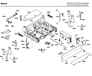 Base Diagram and Parts List for SHV68M03UC 53 Bosch Dishwasher