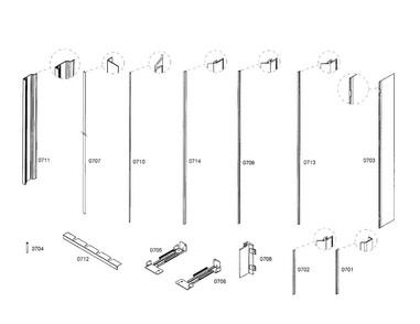 Profile Stripe Diagram and Parts List for T36IB70NSP 04 Thermador Refrigerator