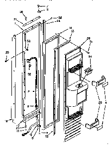 Freezer Door Diagram and Parts List for TSS42QBW00  Thermador Refrigerator
