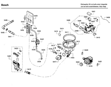 Pump Diagram and Parts List for SHV68P03UC 63 Bosch Dishwasher