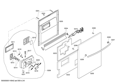 Diagram 2 Diagram and Parts List for SHX46B05UC-21  Bosch Dishwasher