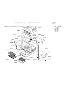 Lower Body Diagram and Parts List for HBL755AUC 00 Bosch Wall Oven