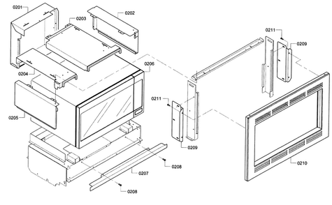 Frame Diagram and Parts List for HBL5720UC 09 Bosch Microwave
