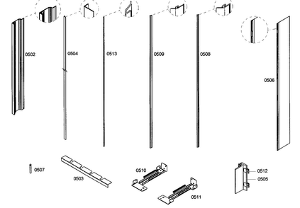 Molding Diagram and Parts List for B18IF70NSP 07 Bosch Freezer