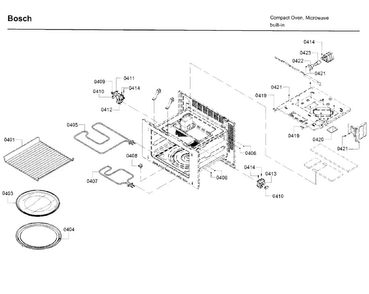 Cavity Diagram and Parts List for HMC80152UC 01 Bosch Microwave
