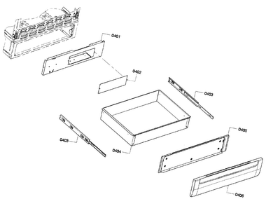 Drawer Assy Diagram and Parts List for HEI7052U 04 Bosch Range