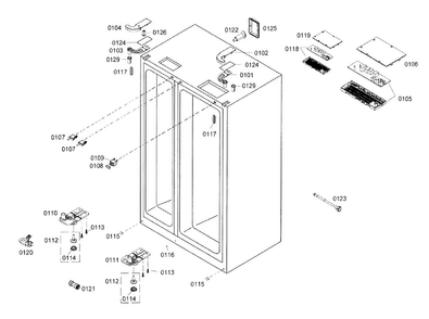 Cabinet Diagram and Parts List for B22CS30SNI 01 Bosch Refrigerator