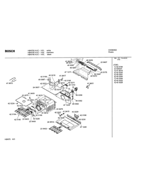 03 - UPPER OVEN COMPONENTS Diagram and Parts List for HBN752AUC(FD8207-)  Bosch Wall Oven