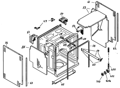 Cabinet Assy Diagram and Parts List for SHU6805UC 14 Bosch Dishwasher