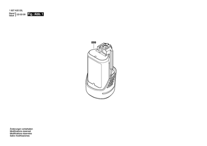 Part Location Diagram of 1607A35049 Bosch Battery Pack 12v, 2,5ah, Li Gba