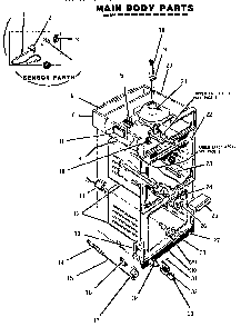 Main Body Diagram and Parts List for MSC224WC  Thermador Range