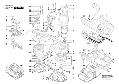 Page 1 Diagram and Parts List for GCB18V-2 3601BA0410 Bosch Band Saw