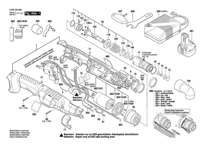 Page A Diagram and Parts List for ANGLEEXACT7 0602490669 Bosch Screwdriver