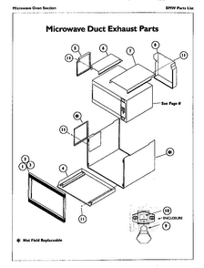 Microwave Duct Exhaust Diagram and Parts List for SMW272S  Thermador Range