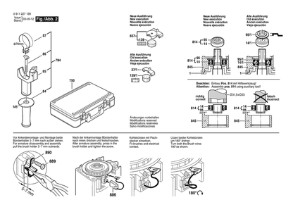 Section 2 Diagram and Parts List for GBH38 0611227139 Bosch Hammer Drill