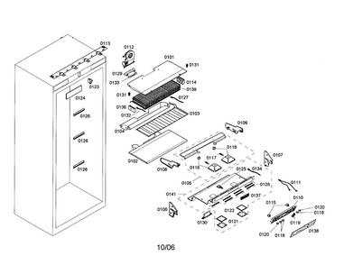 Cabinet Diagram and Parts List for T30IR70FSS-01  Thermador Refrigerator