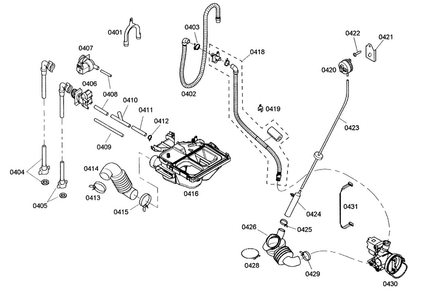 Dispenser Assy/pump Assy Diagram and Parts List for WFMC220BUC 13 Bosch Washer