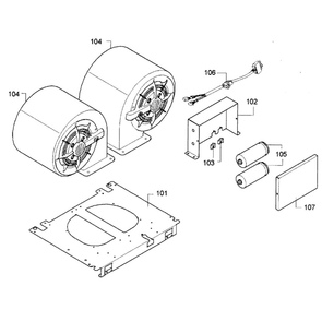 Range Hood Diagram and Parts List for VTN1080F 01 Thermador Bath & Ventilation Fan