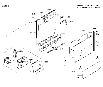 Door Diagram and Parts List for SHV9PT53UC A5 Bosch Dishwasher