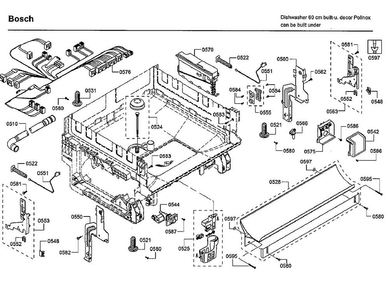 Base Diagram and Parts List for SHS5AVF6UC 01 Bosch Dishwasher