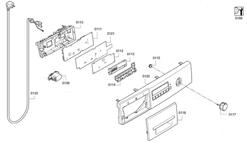 Control Panel Diagram and Parts List for WAP24202UC 11 Bosch Washer