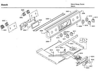 Control Diagram and Parts List for HEIP054U 06 Bosch Range