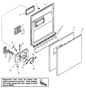 Door Assy Diagram and Parts List for SHU53A05UC 14 Bosch Dishwasher