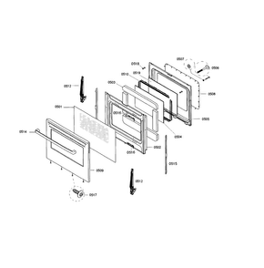 Door Diagram and Parts List for HGS3053UC 02 Bosch Range